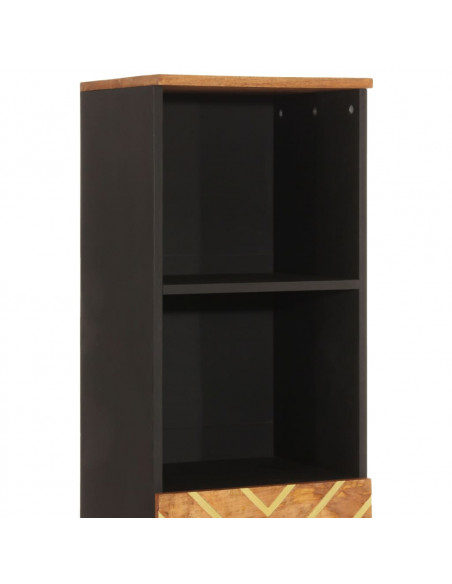 Mobile da Bagno Marrone e Nero 38x33,5x160 cm in Legno di Mango
