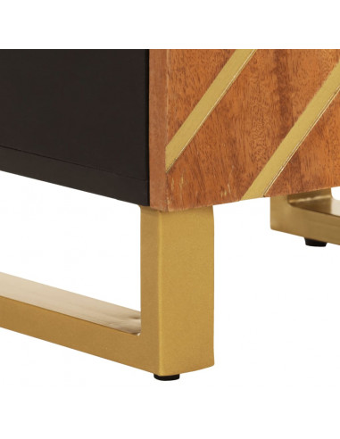 Mobile da Bagno Marrone e Nero 38x33,5x160 cm in Legno di Mango