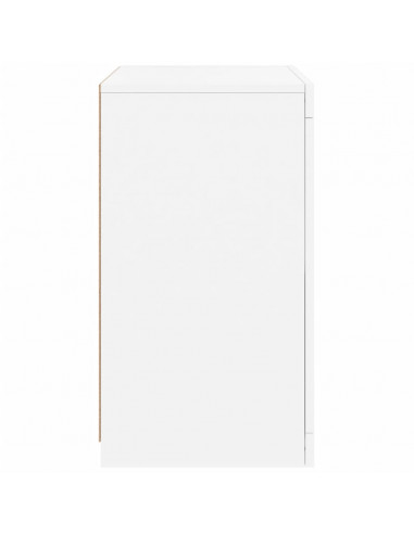 Armadietti con Luci LED 2pz Bianchi in Legno Multistrato