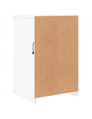 Armadietti con Luci LED 2pz Bianchi in Legno Multistrato