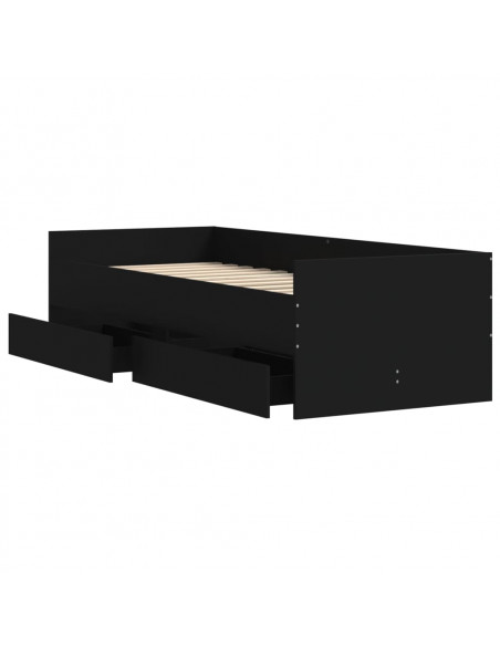 Giroletto con Cassetti Nero 90x200 cm