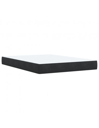 Giroletto a Molle con Materasso Nero 140x200 cm in Velluto