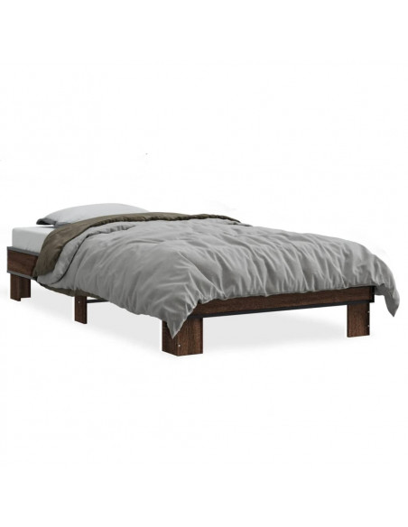 Giroletto Rovere Marrone 90x190 cm Legno Multistrato e Metallo