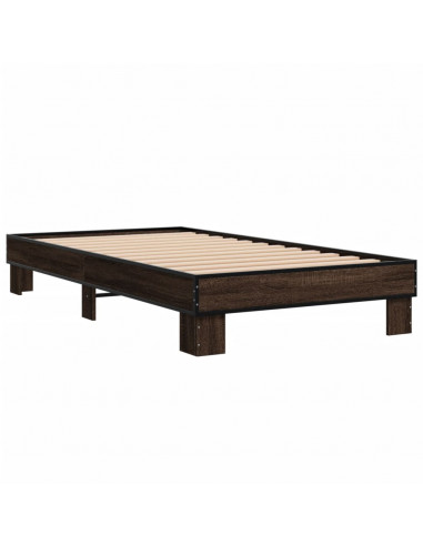 Giroletto Rovere Marrone 90x190 cm Legno Multistrato e Metallo