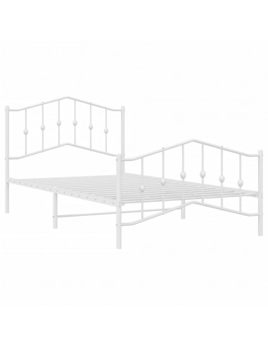 Giroletto con Testiera e Pediera Metallo Bianco 107x203 cm