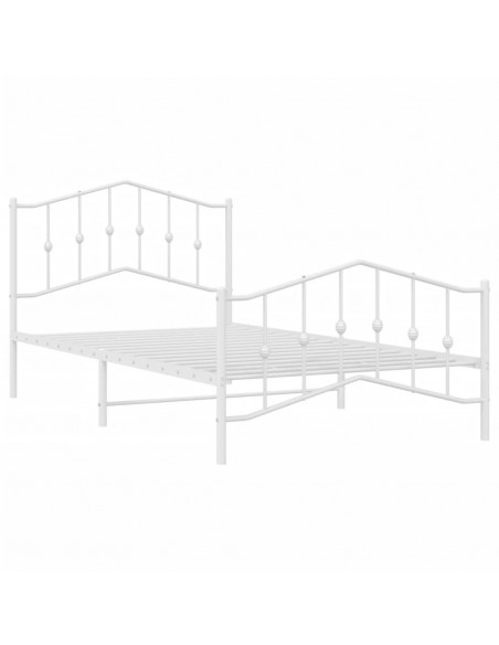 Giroletto con Testiera e Pediera Metallo Bianco 107x203 cm