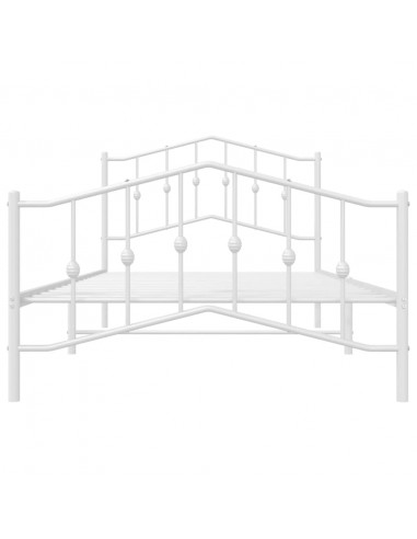 Giroletto con Testiera e Pediera Metallo Bianco 107x203 cm