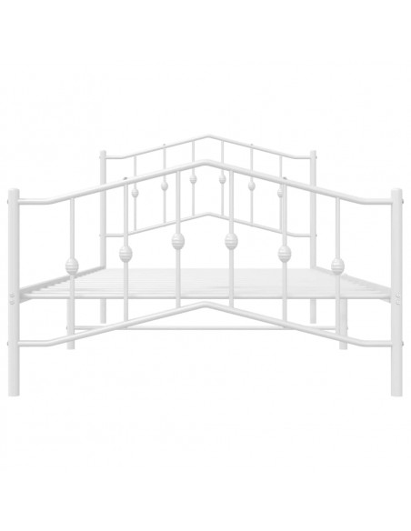 Giroletto con Testiera e Pediera Metallo Bianco 107x203 cm