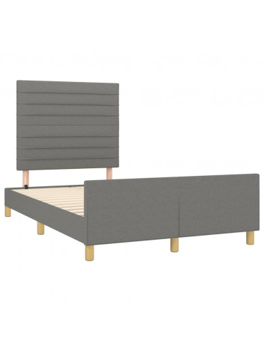 Giroletto con Testiera Grigio Scuro 120x190 cm in Tessuto