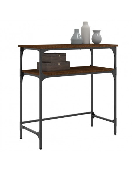 Tavolino Consolle Rovere Marrone 75x35,5x75cm Legno Multistrato