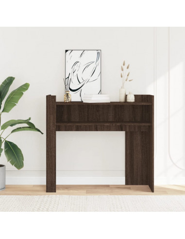 Tavolino Consolle Rovere Fumo 100x35x90 cm in Legno Multistrato