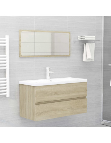 Mobile Lavabo Rovere Sonoma 90x38,5x45 cm in Legno Multistrato