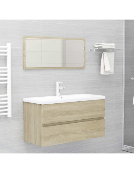 Mobile Lavabo Rovere Sonoma 90x38,5x45 cm in Legno Multistrato