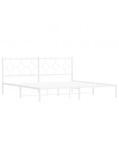 Giroletto con Testiera Metallo Bianco 193x203 cm