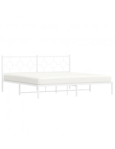 Giroletto con Testiera Metallo Bianco 193x203 cm