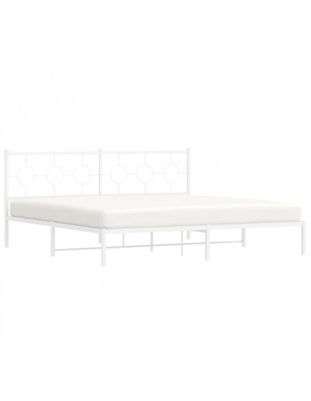 Giroletto con Testiera Metallo Bianco 193x203 cm