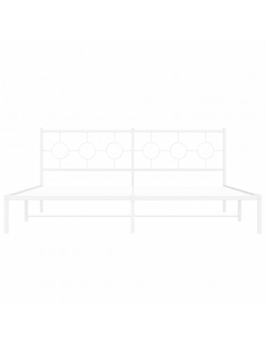 Giroletto con Testiera Metallo Bianco 193x203 cm