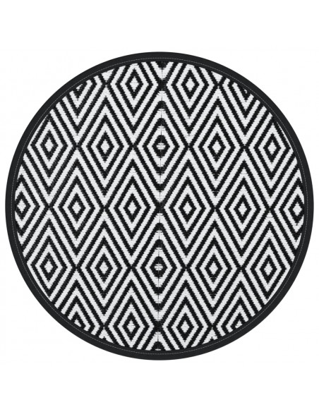 Tappeto da Esterno Bianco e Nero Ø160 cm in PP