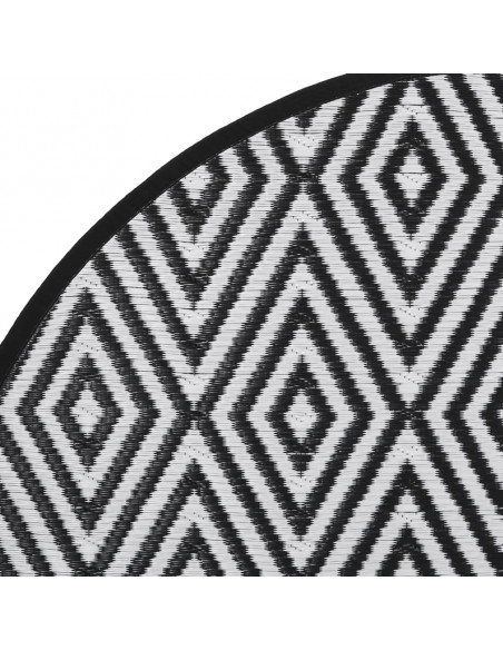 Tappeto da Esterno Bianco e Nero Ø160 cm in PP