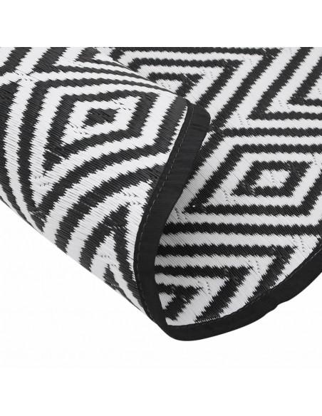 Tappeto da Esterno Bianco e Nero Ø160 cm in PP
