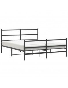 Giroletto con Testiera e Pediera Metallo Nero 150x200 cm 2