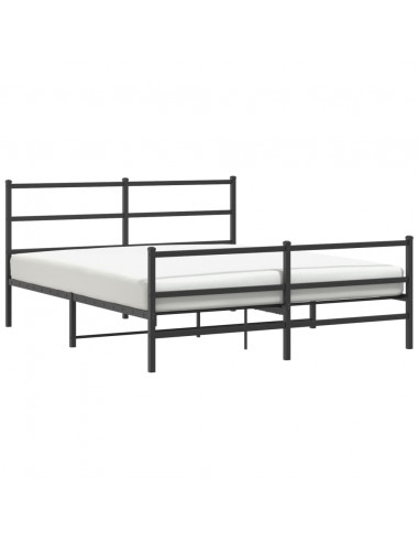 Giroletto con Testiera e Pediera Metallo Nero 150x200 cm