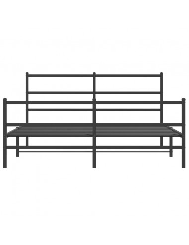 Giroletto con Testiera e Pediera Metallo Nero 150x200 cm