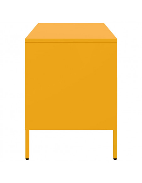 Mobile TV Giallo Senape 68x39x50,5 cm Acciaio Laminato a Freddo