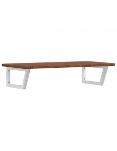 Ripiano a Parete per Lavabo in Acciaio e Massello di Rovere 2