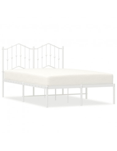 Giroletto con Testiera in Metallo Bianco 120x200 cm