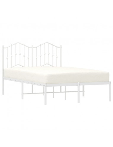 Giroletto con Testiera in Metallo Bianco 120x200 cm