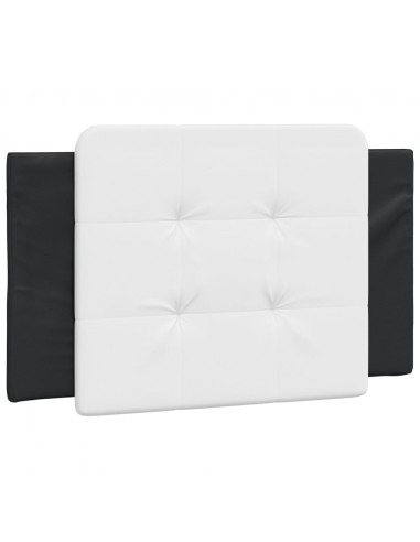 Giroletto con Testiera Nero e Bianco 80x200 cm in Similpelle