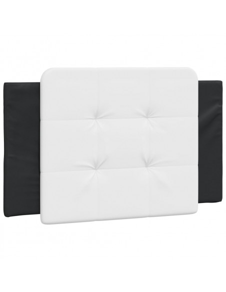 Giroletto con Testiera Nero e Bianco 80x200 cm in Similpelle