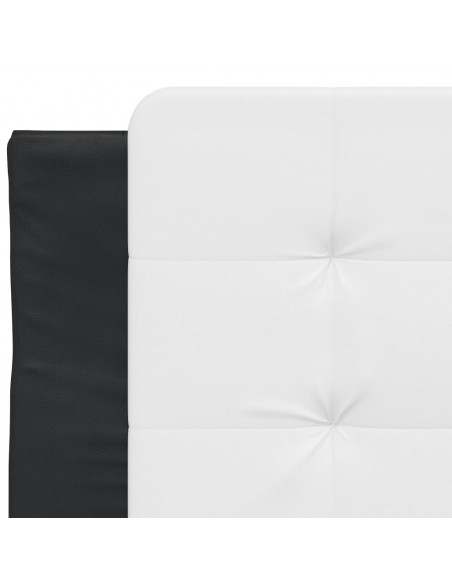 Giroletto con Testiera Nero e Bianco 80x200 cm in Similpelle