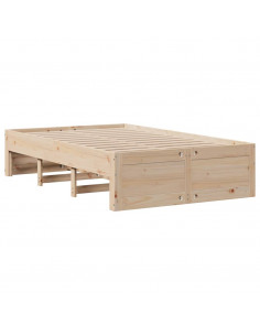 Letto Libreria senza Materasso 135x190 cm in Legno di Pino 2