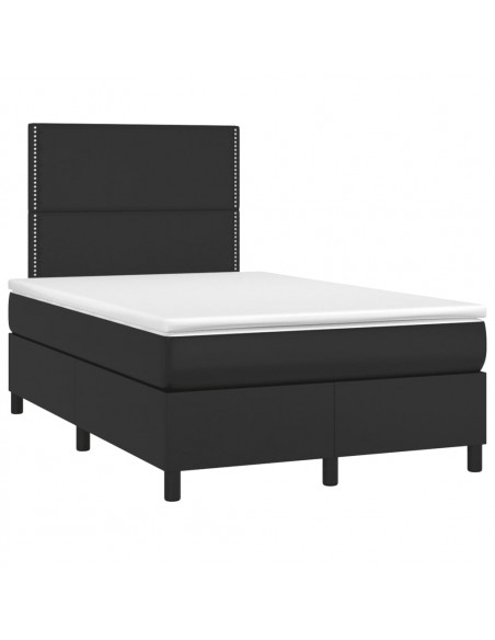 Giroletto a Molle con Materasso Nero 120x190 cm in Similpelle