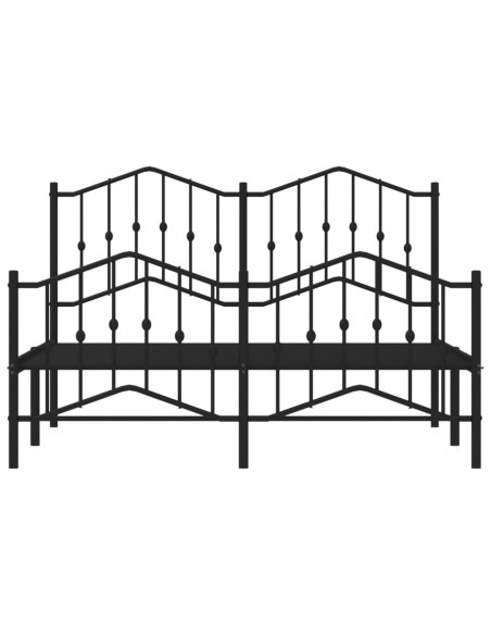 Giroletto con Testiera e Pediera Metallo Nero 140x190 cm