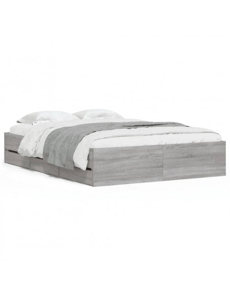 Giroletto Cassetti Grigio Sonoma 120x190 cm Legno Multistrato