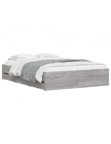 Giroletto Cassetti Grigio Sonoma 120x190 cm Legno Multistrato