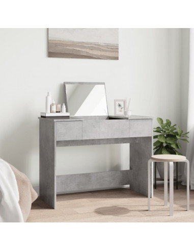 Toeletta con Specchio Grigio Cemento 100x45x76 cm