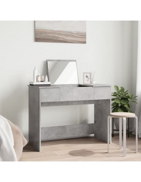 Toeletta con Specchio Grigio Cemento 100x45x76 cm