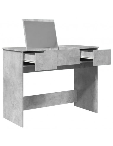 Toeletta con Specchio Grigio Cemento 100x45x76 cm