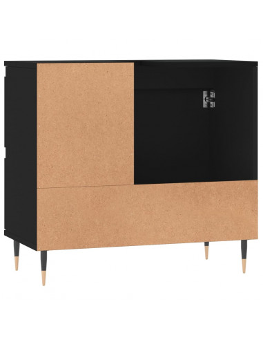 Armadietto da Bagno Nero 65x33x60 cm in Legno Multistrato