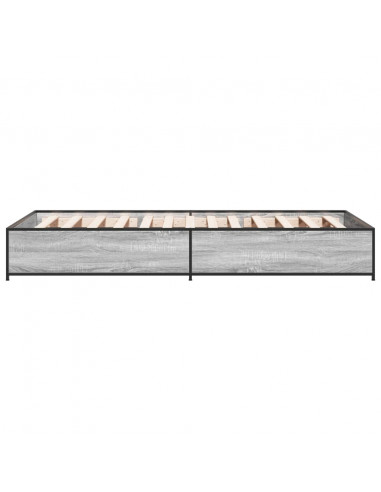 Giroletto Grigio Sonoma 90x200 cm Legno Multistrato e Metallo