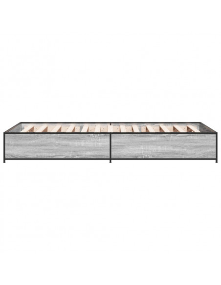 Giroletto Grigio Sonoma 90x200 cm Legno Multistrato e Metallo