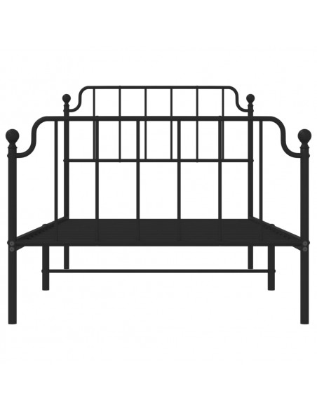 Giroletto con Testiera e Pediera Metallo Nero 100x190 cm
