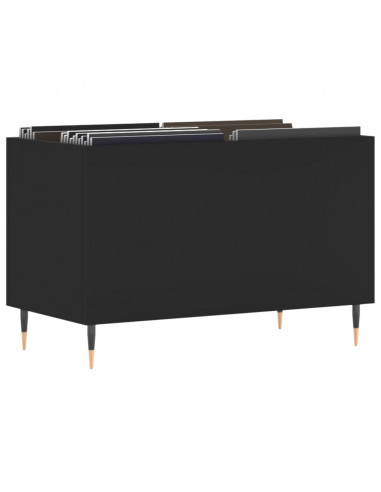 Mobile Porta Dischi Nero 74,5x38x48 cm in Legno Multistrato