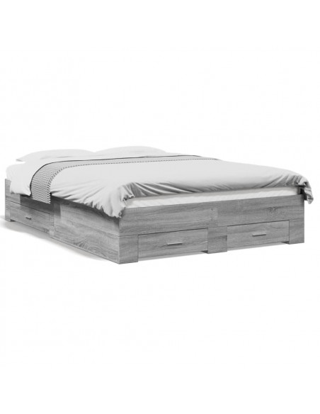 Giroletto Cassetti Grigio Sonoma 135x190 cm Legno Multistrato