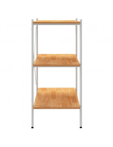 Scaffale con 3 Mensole Bianco e Rovere 80x40x92 cm