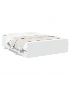 Giroletto con Cassetti Bianco 140x190 cm in Legno Multistrato 2